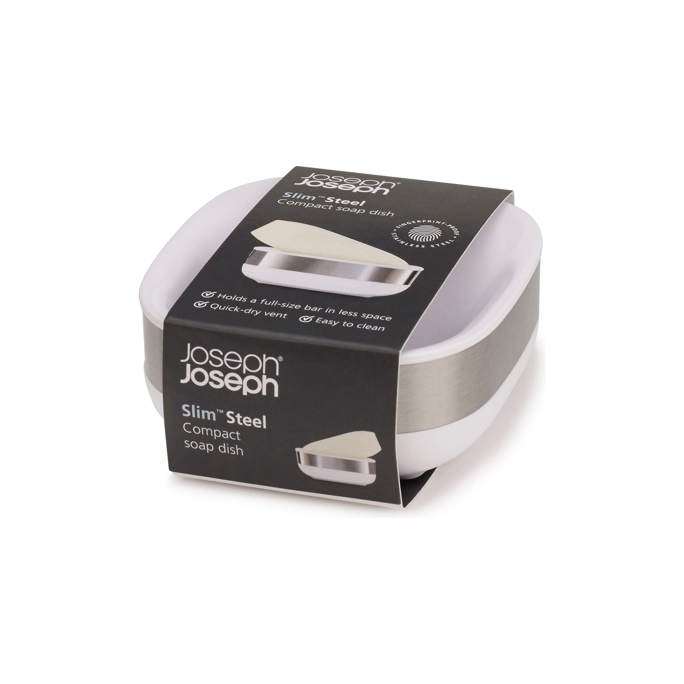 Porte-savon compact Slim Steel - Joseph Joseph - Porte-savon - - La Guilde Culinaire