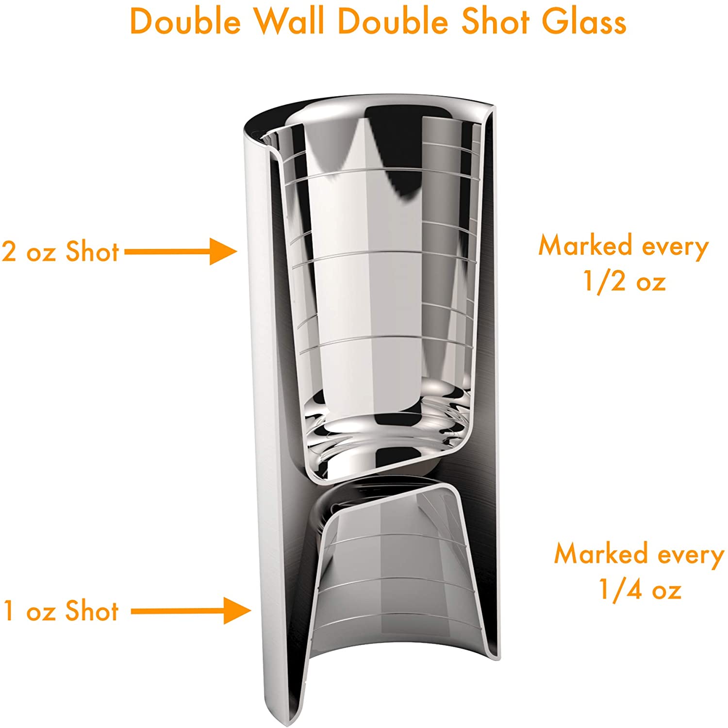 Verre doseur double dose 1 oz et 2 oz - Outset - Doseur à cocktail - - La Guilde Culinaire
