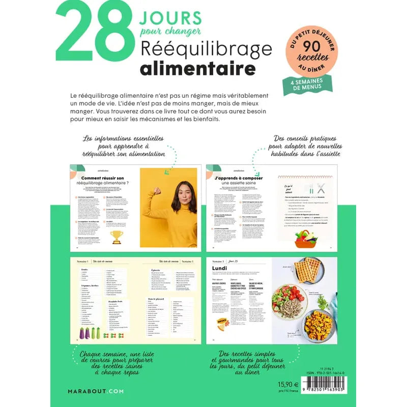 28 jours pour changer - Rééquilibrage alimentaire ! - Marabout - Livre de cuisine - - La Guilde Culinaire