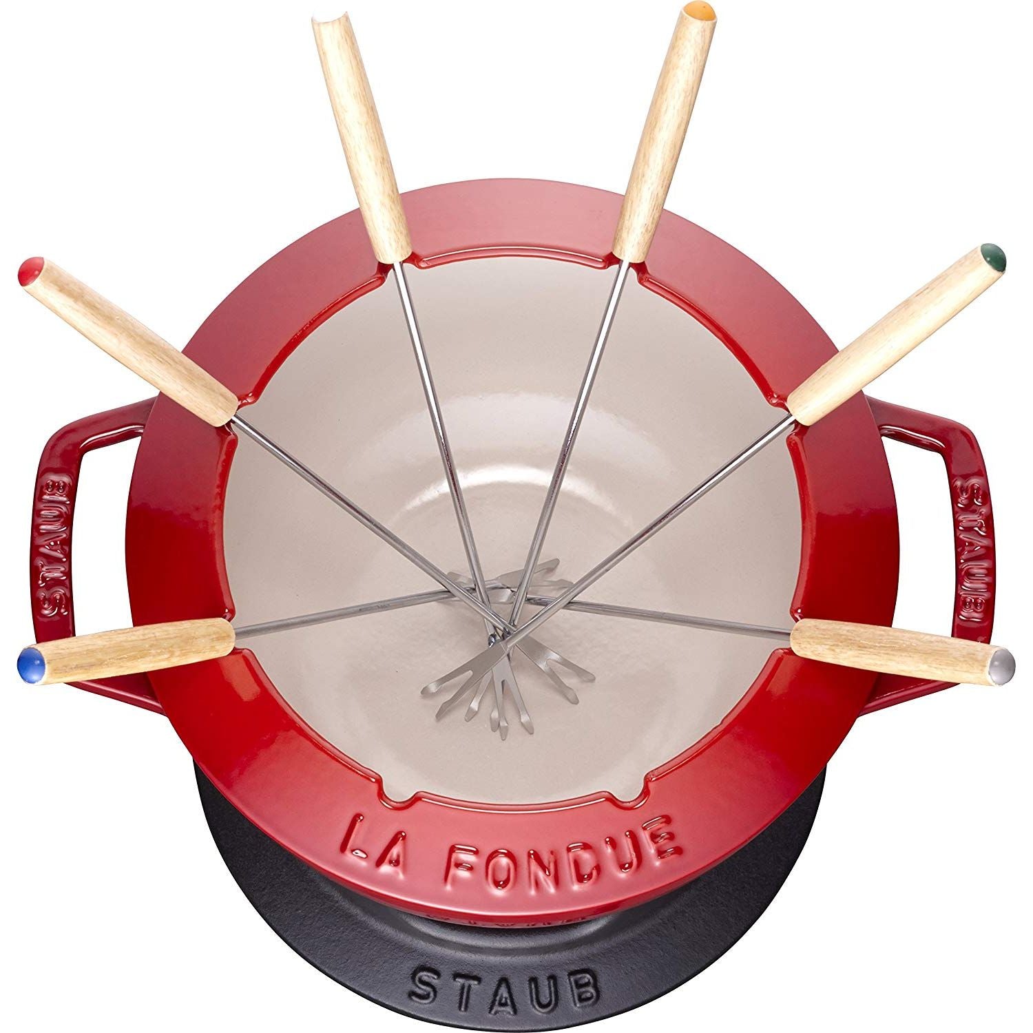 Service à Fondue en Fonte Rouge - Staub - Service à fondue - - La Guilde Culinaire