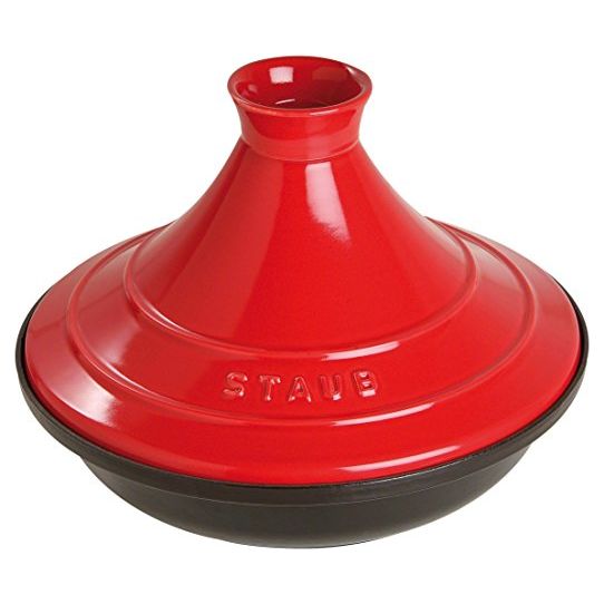 Tajine avec base en fonte et dôme en céramique Rouge - Staub - Tajine - - La Guilde Culinaire
