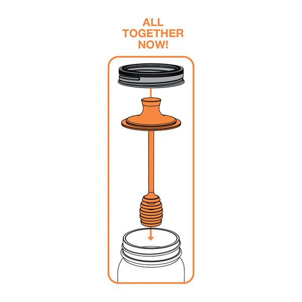 Couvercle cuillère à miel pour pots Mason - Jarware - Pot masson - - La Guilde Culinaire