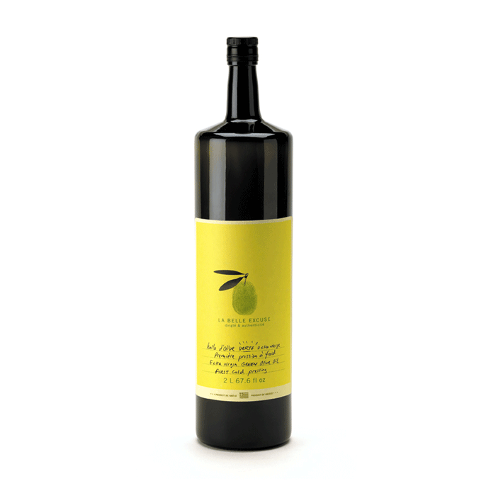 Huile d’olive verte extra vierge (première pression à froid) 2L    - La Belle Excuse - Huile d'olive - 