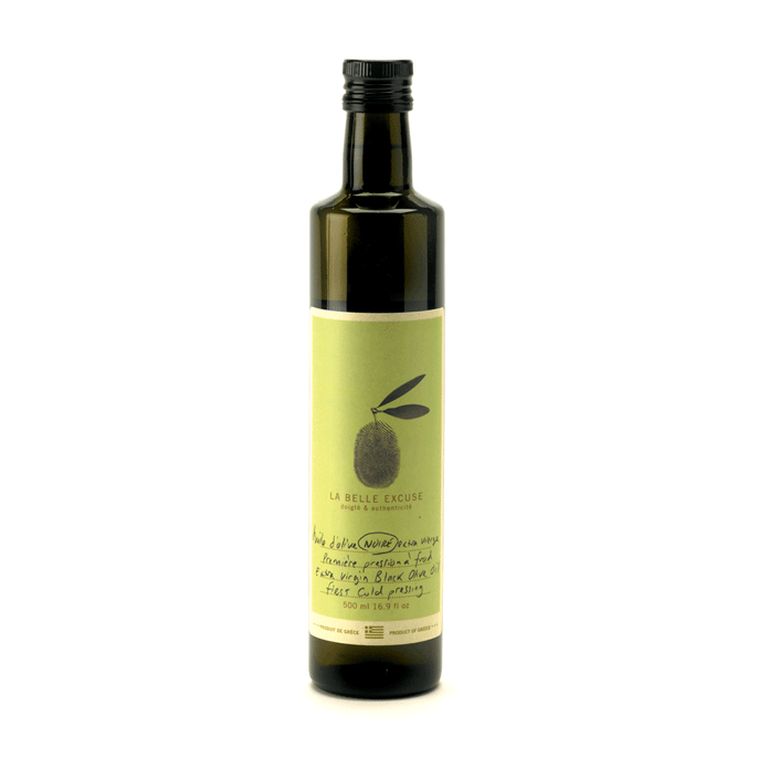 Huile d’olive noire extra vierge (première pression à froid) 500ml - La Belle Excuse - Huile d'olive - - La Guilde Culinaire