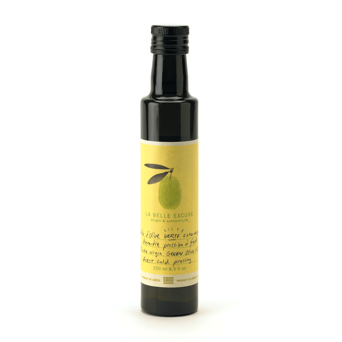 Huile d’olive verte extra vierge (première pression à froid) 250ml    - La Belle Excuse - Huile d'olive - 