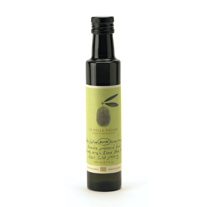 Huile d’olive noire extra vierge (première pression à froid) 250ml - La Belle Excuse - Huile d'olive - - La Guilde Culinaire