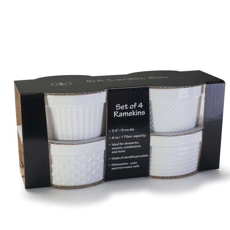 Ramequins Blanc - kit de 4 unités - Bia - Ramequin et moule à soufflé - - La Guilde Culinaire