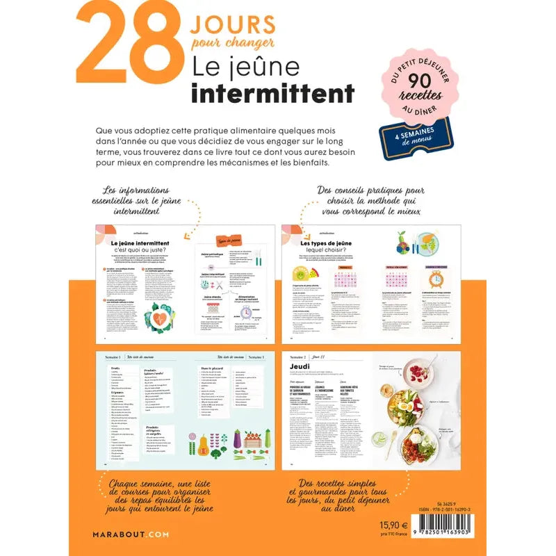 28 jours pour changer - Le jeûne intermittent ! - Marabout - Livre de cuisine - - La Guilde Culinaire