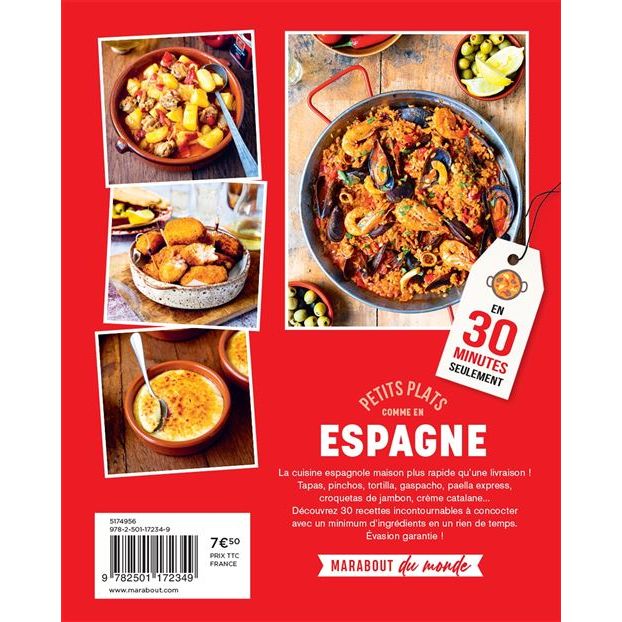 Petits plats comme en Espagne - Marabout - Livre de cuisine - - La Guilde Culinaire