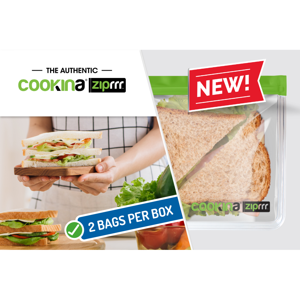 Cookina ZIPRRR - Sacs réutilisables à sandwich * - Cookina - Emballage alimentaire - - La Guilde Culinaire