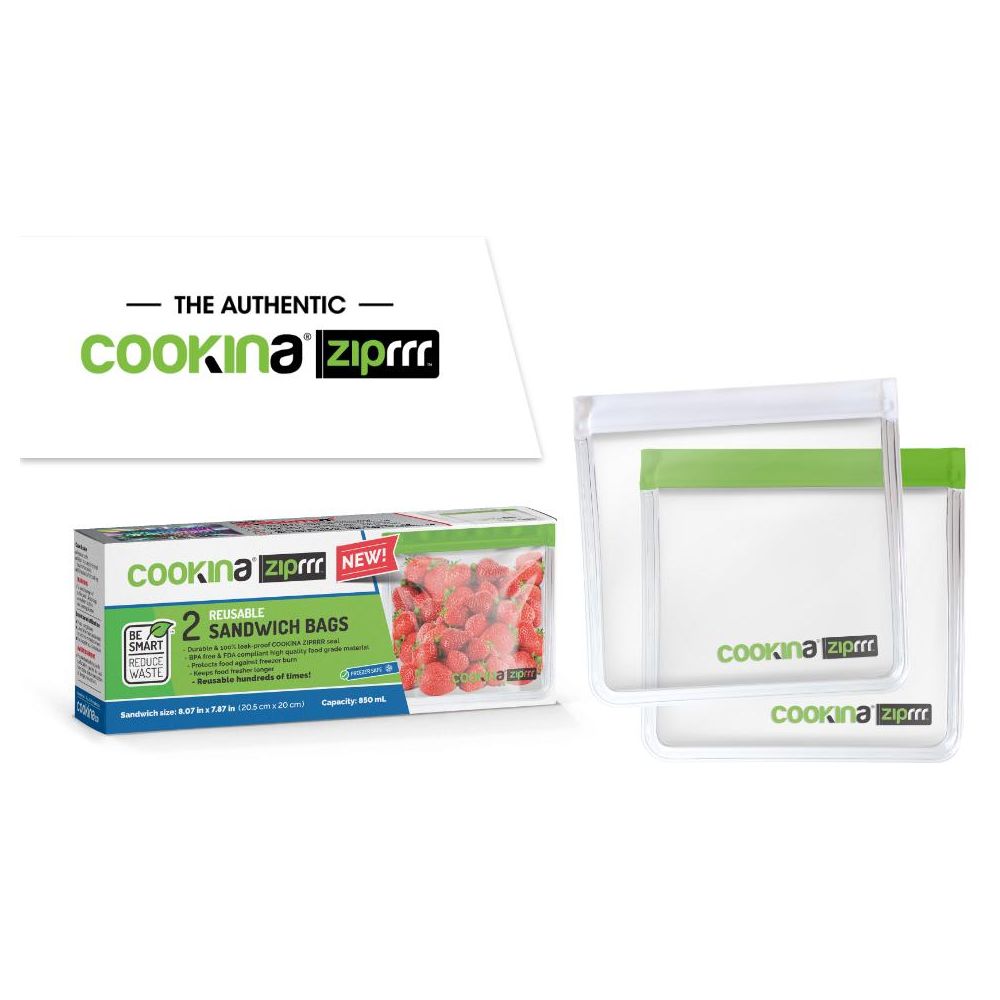 Cookina ZIPRRR - Sacs réutilisables à sandwich * - Cookina - Emballage alimentaire - - La Guilde Culinaire