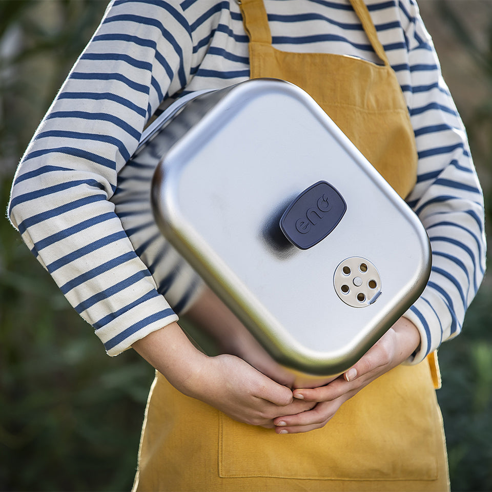 Cloche rectangulaire en acier inoxydable poli pour Plancha - ENO - Accessoire pour plancha - - La Guilde Culinaire