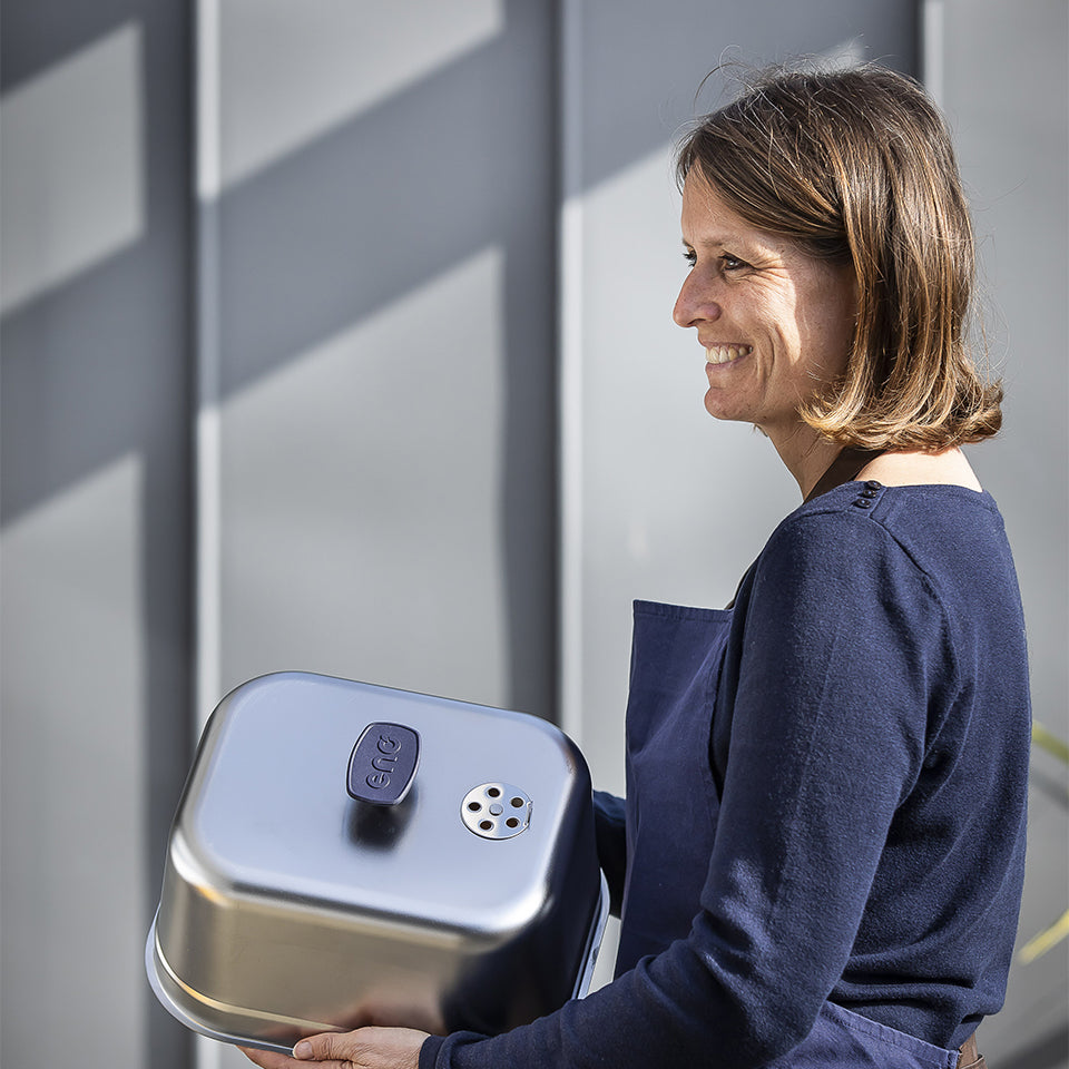 Cloche rectangulaire en acier inoxydable poli pour Plancha - ENO - Accessoire pour plancha - - La Guilde Culinaire