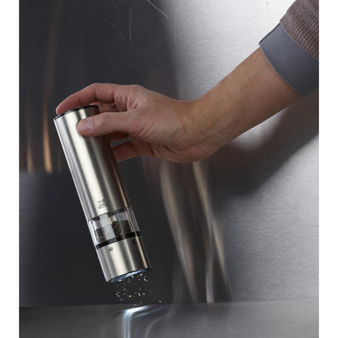 Duo de moulins à poivre et à sel électriques en inox u'Select - Elis Sense - 20 cm - Peugeot - Peugeot - Moulin à poivre, sel, et épices - - La Guilde Culinaire