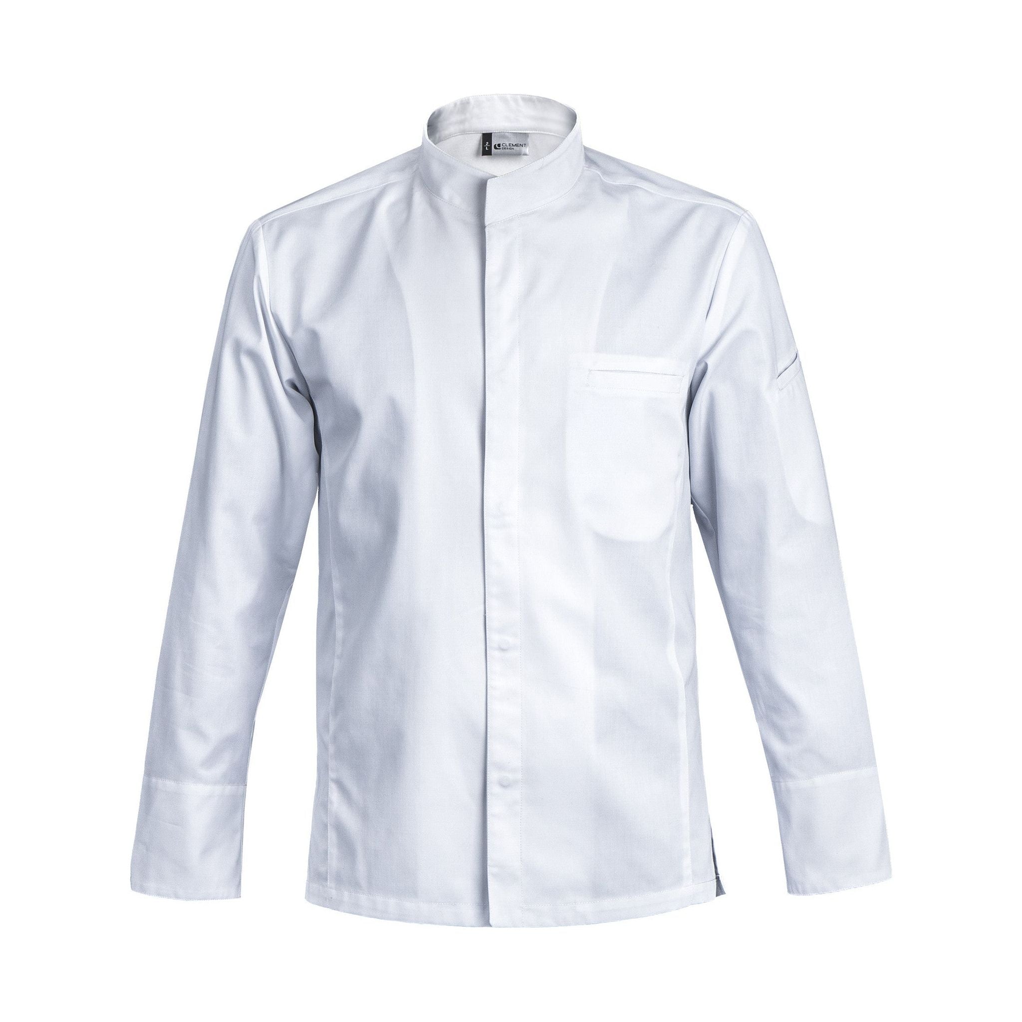 Veste de cuisine Evoque * Blanc Longues T5 - UE 3XL-62/64 - US 48/51 - Clement Design - Veste cuisine homme - EVOQUE BLANC ML T5 - La Guilde Culinaire