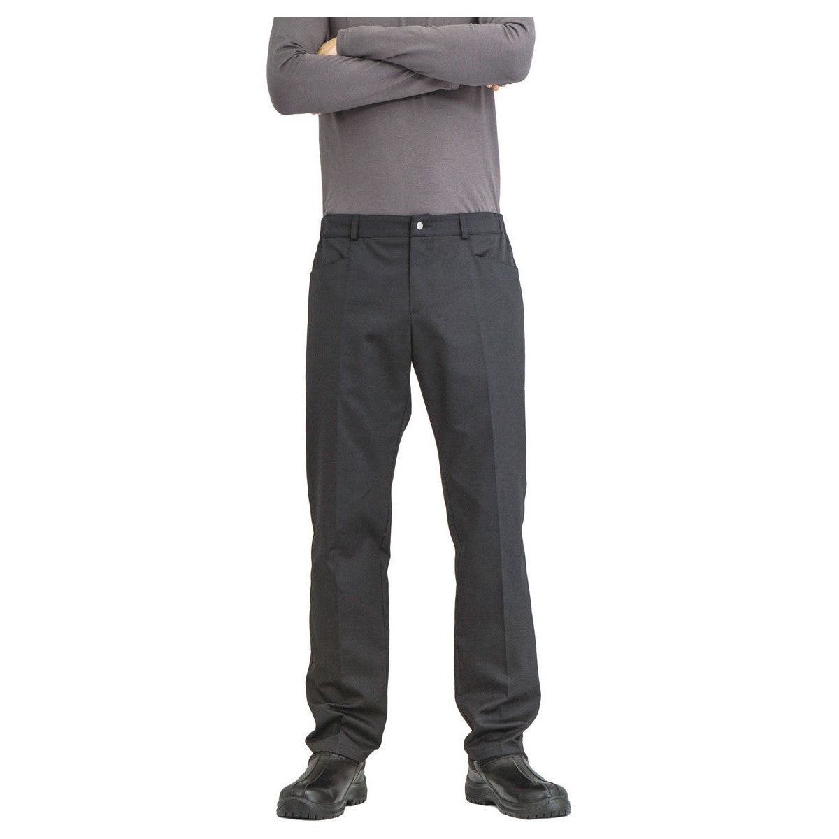 Pantalon de cuisine Eliseos Noir US 24 UE 34 - Clement Design - Pantalon cuisine - ELISEOS NOIR T34 - La Guilde Culinaire