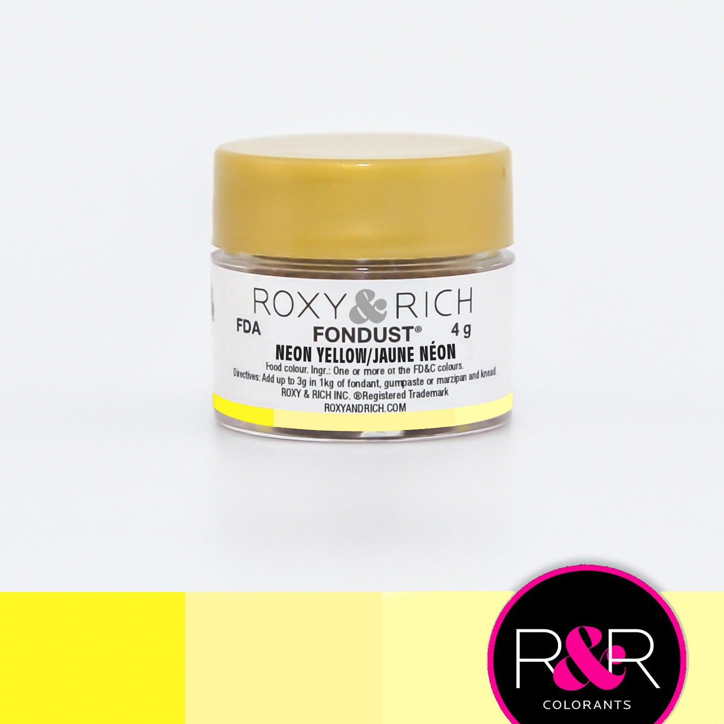Colorant FONDUST Jaune Néon - Roxy & Rich - Colorant alimentaire hydrosoluble - - La Guilde Culinaire