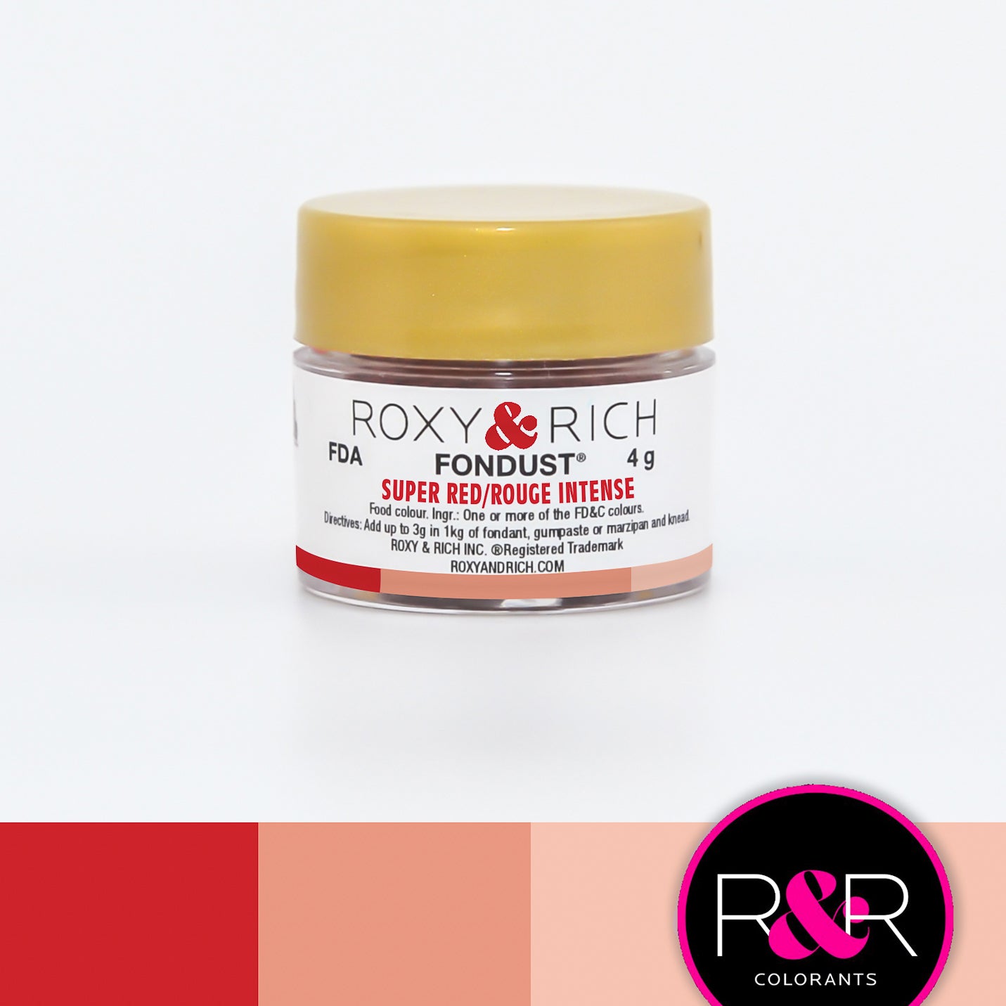 Colorant FONDUST Rouge Intense 4g   - Roxy & Rich - Colorant alimentaire hydrosoluble - F4-012