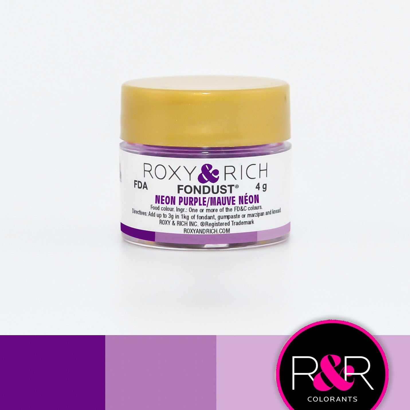 Colorant FONDUST Mauve Néon - Roxy & Rich - Colorant alimentaire hydrosoluble - - La Guilde Culinaire