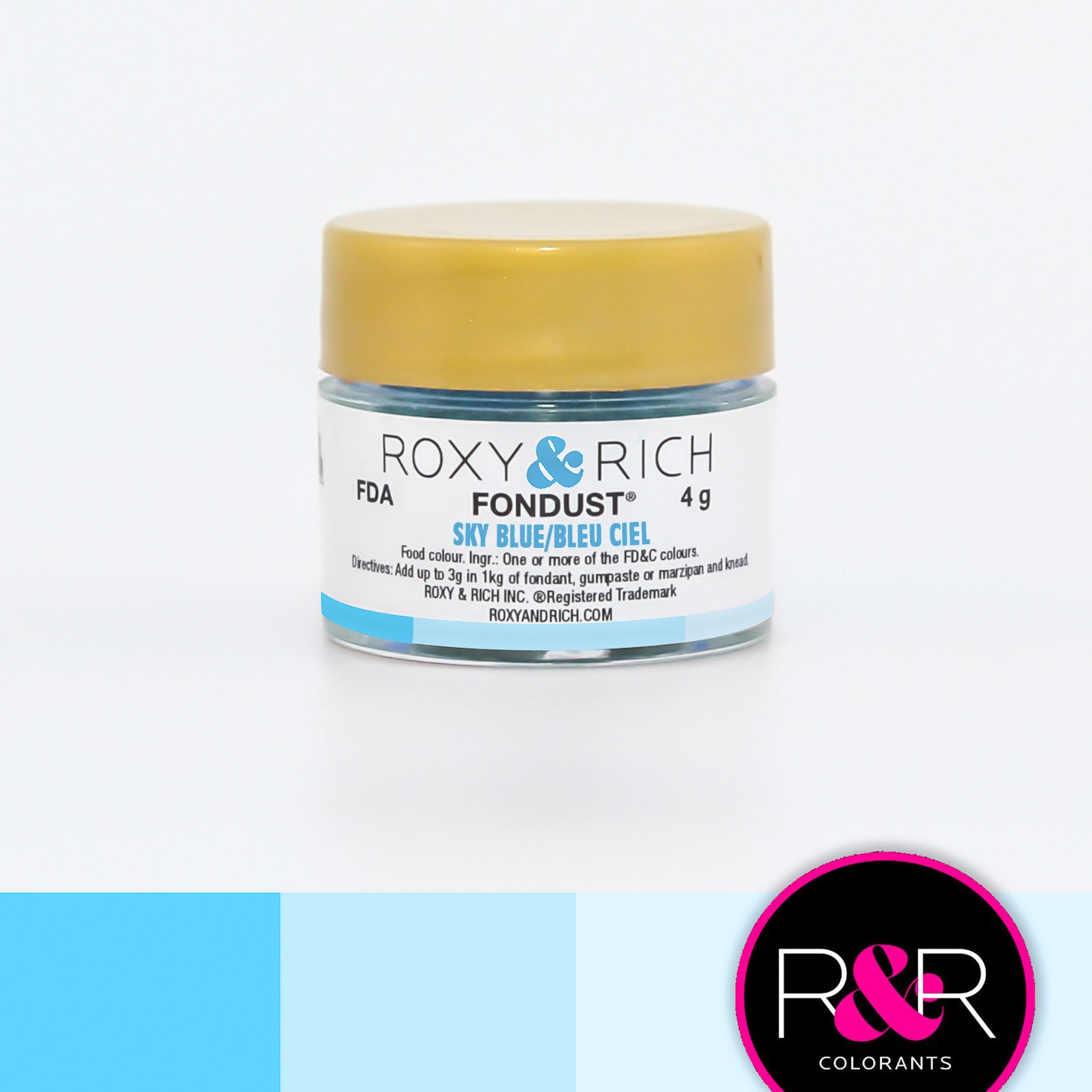 Colorant FONDUST Bleu Ciel - Roxy & Rich - Colorant alimentaire hydrosoluble - - La Guilde Culinaire