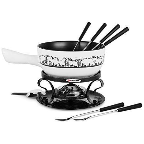 HEIDI Set à fondue Traditionnel Suisse en céramique - Blanc - Swissmar - Service à fondue - - La Guilde Culinaire