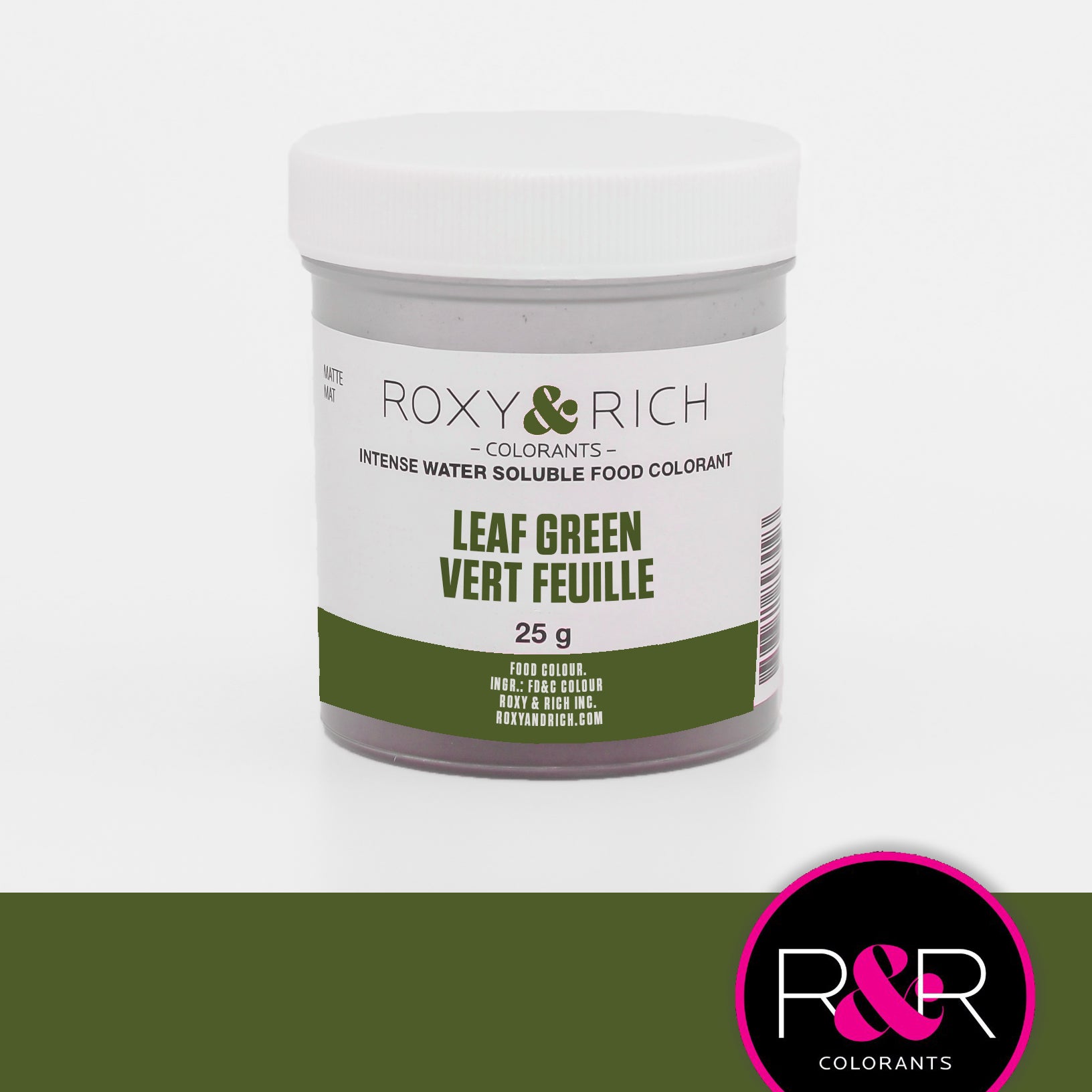 Colorant alimentaire hydrosoluble Vert Feuille 25g   - Roxy & Rich - Colorant alimentaire hydrosoluble - H25-012