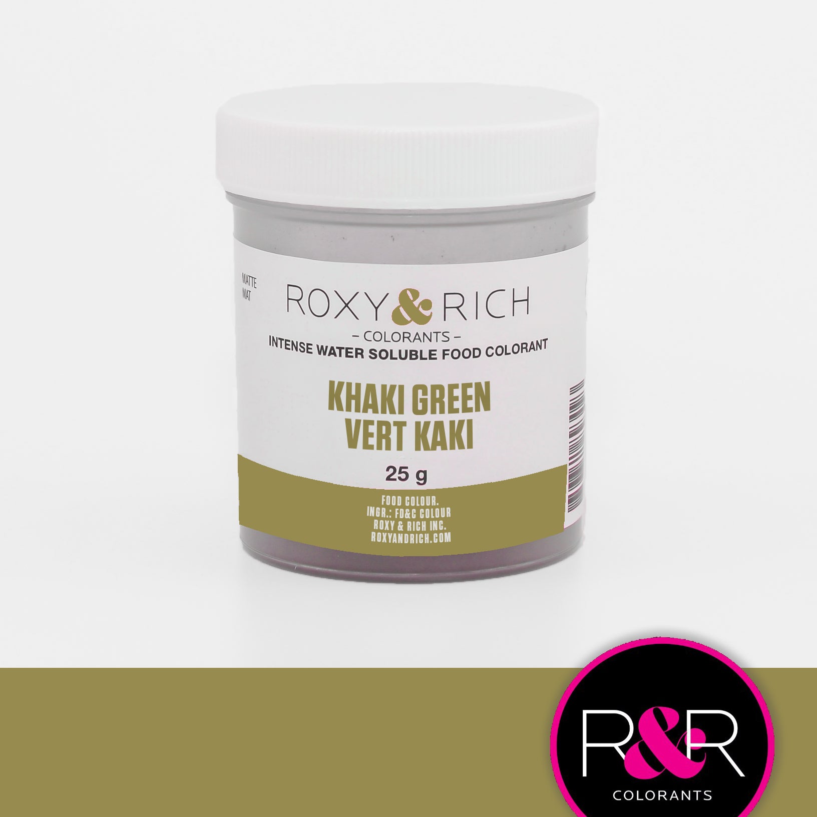 Colorant alimentaire hydrosoluble Vert Kaki - Roxy & Rich - Colorant alimentaire hydrosoluble - - La Guilde Culinaire