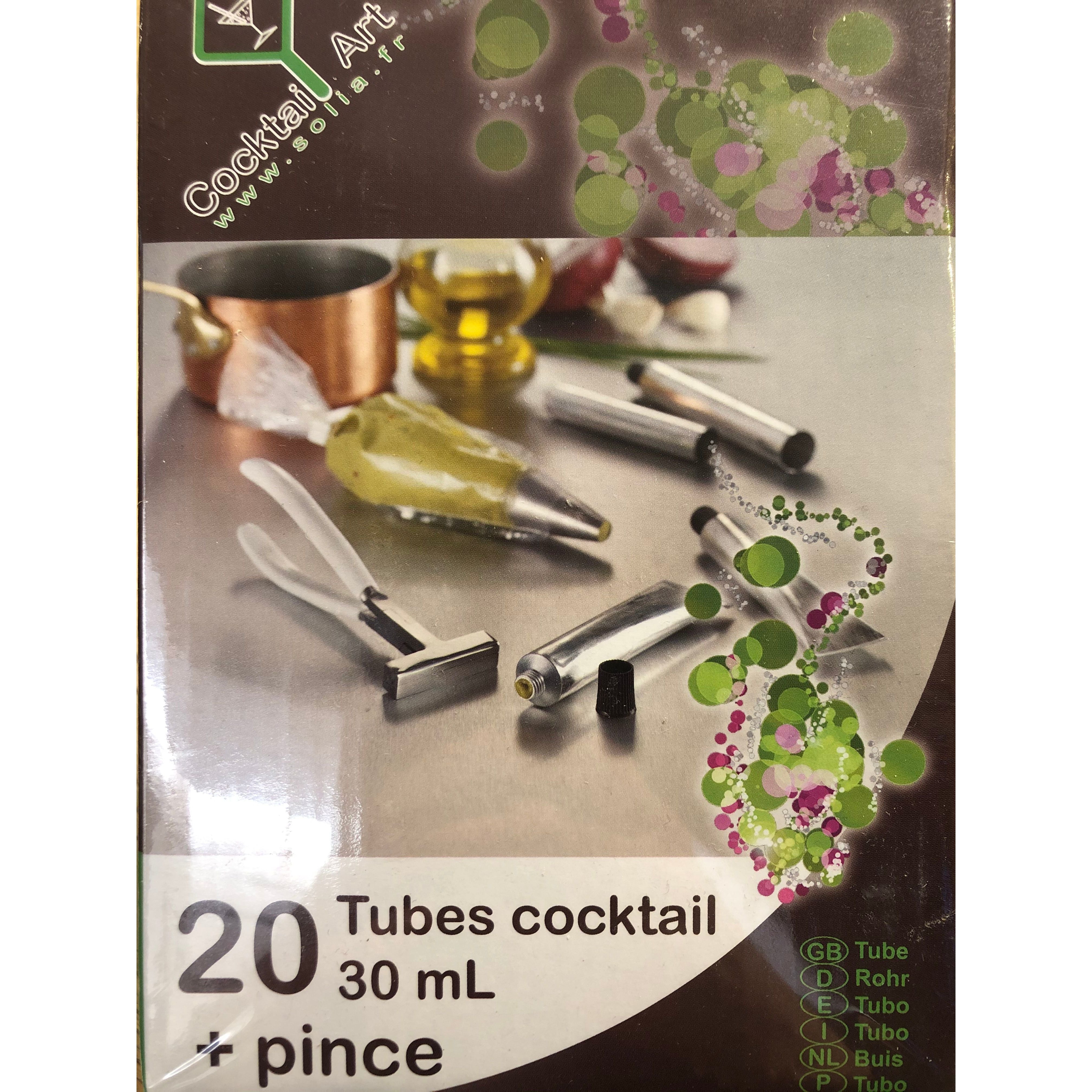 Tubes Cocktail 30ml + pince - Solia - Service de table jetable - - La Guilde Culinaire