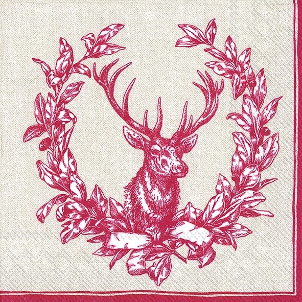 Serviette de table ''Country deer red''    - IHR - Serviette - 