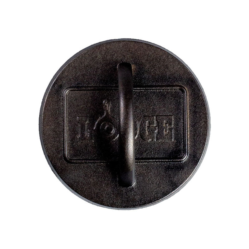 Presse à burger en fonte assaisonnée de 6,25" - Lodge - Presse à griller - - La Guilde Culinaire