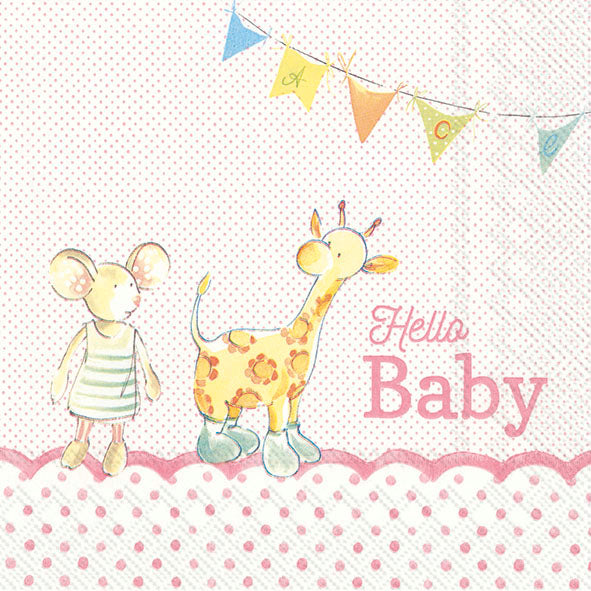 Serviette de table ''Hello Baby rose'' ! - IHR - Serviette - - La Guilde Culinaire