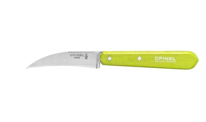 Opinel - Couteau à légumes N°114 Hêtre vert pomme   - Opinel - Eplucheur et évideur - 001925
