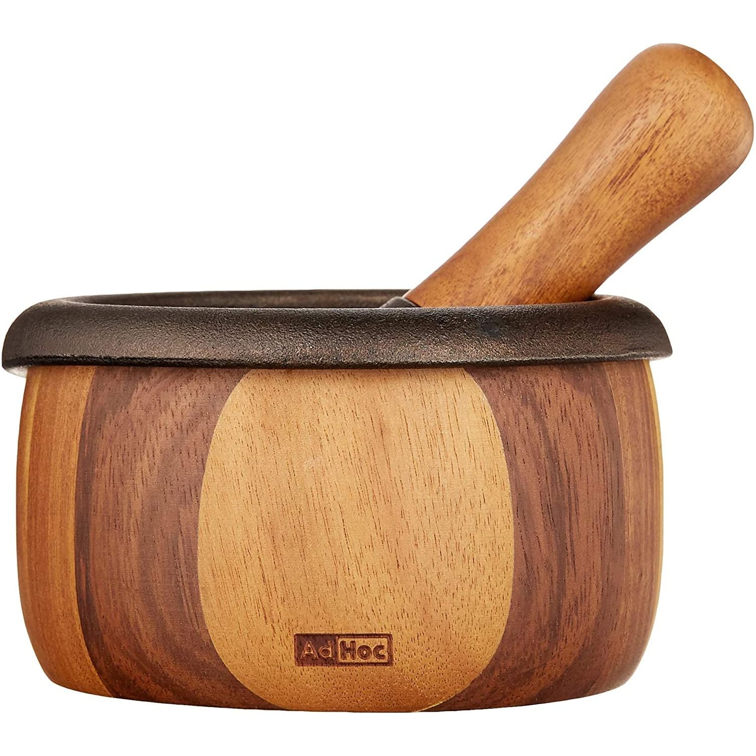 Mortier et Pilon en bois et fonte - AdHoc - Mortier et pilon - - La Guilde Culinaire