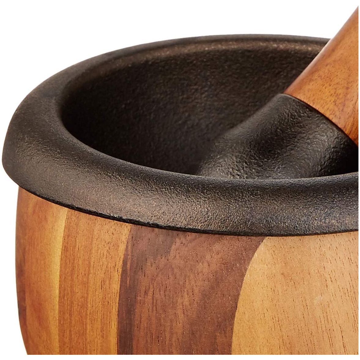 Mortier et Pilon en bois et fonte - AdHoc - Mortier et pilon - - La Guilde Culinaire