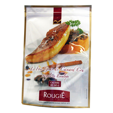 Escalopes de foie gras de canard surgelé "Regulier" (Prix au gr, Tranches d'environ 40/60g, 20 uni)    - Rougié - Foie gras - 