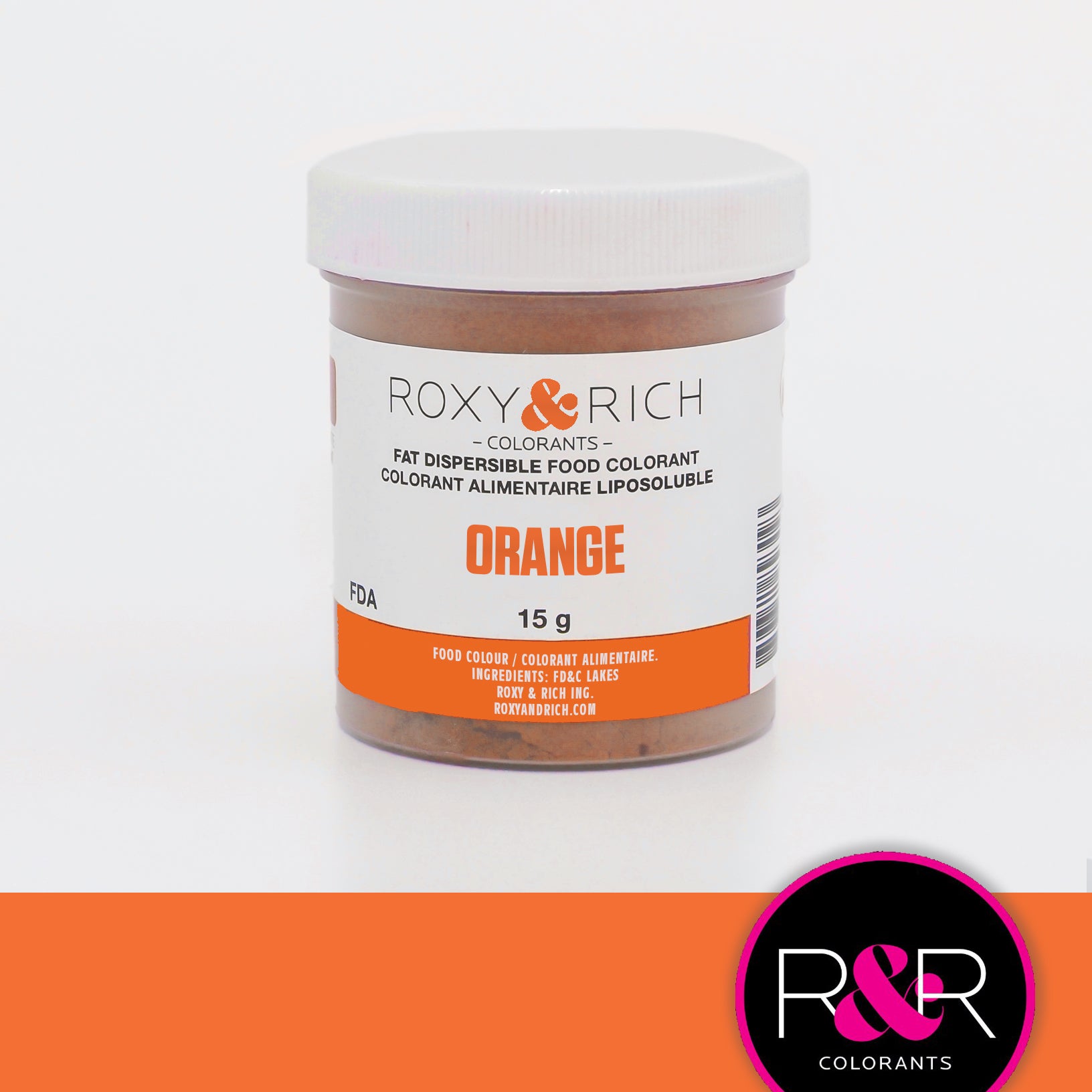 Colorant Alimentaire Liposoluble Orange 15gr   - Roxy & Rich - Colorant alimentaire liposoluble - P15-B02