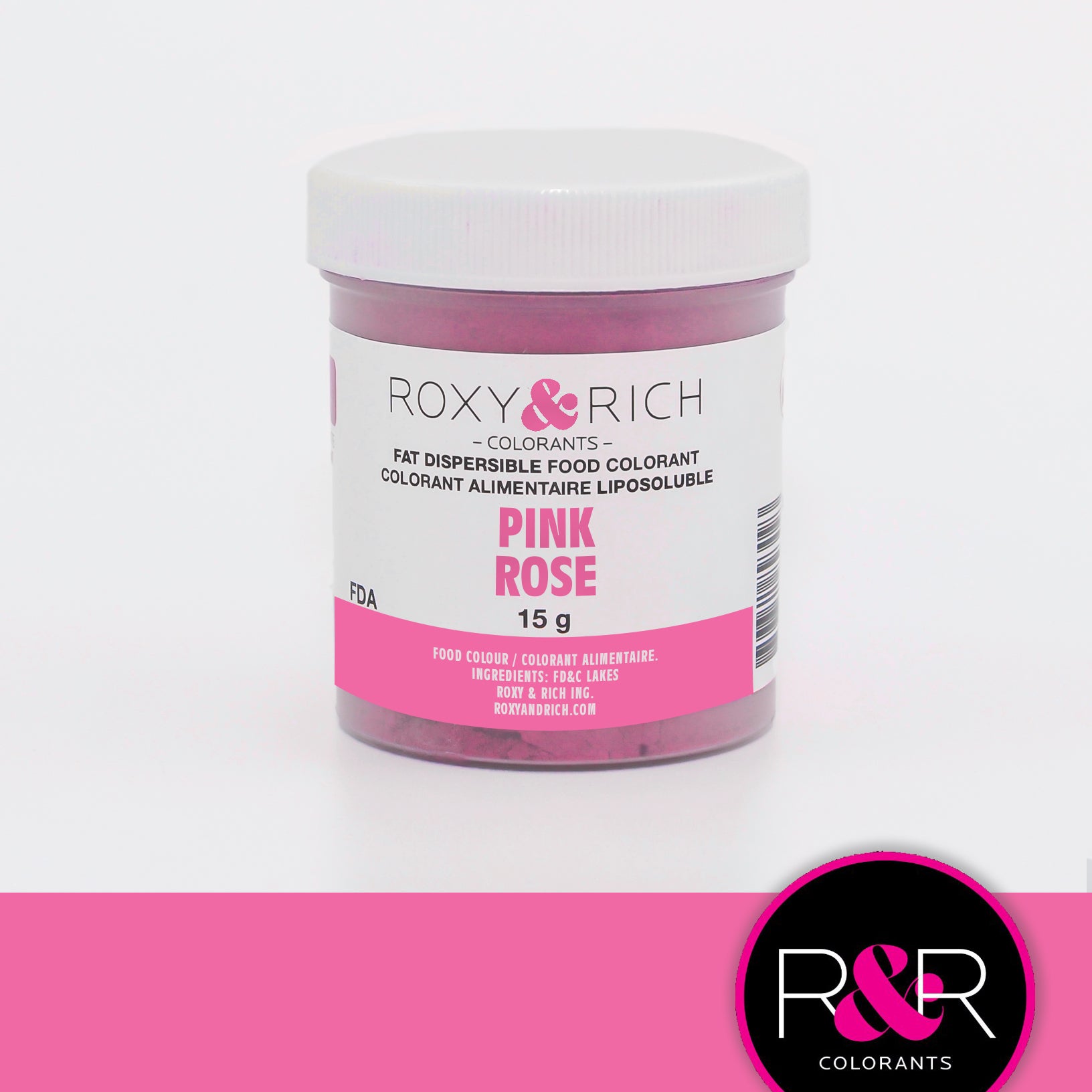 Colorant Alimentaire Liposoluble Rose 15gr   - Roxy & Rich - Colorant alimentaire liposoluble - P15-B04