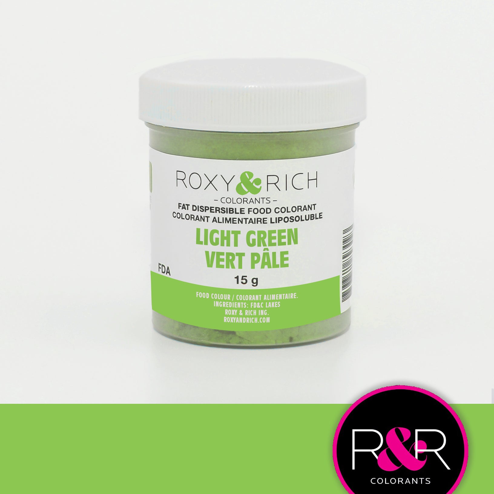 Colorant Alimentaire Liposoluble Vert Pâle 15gr   - Roxy & Rich - Colorant alimentaire liposoluble - P15-B08