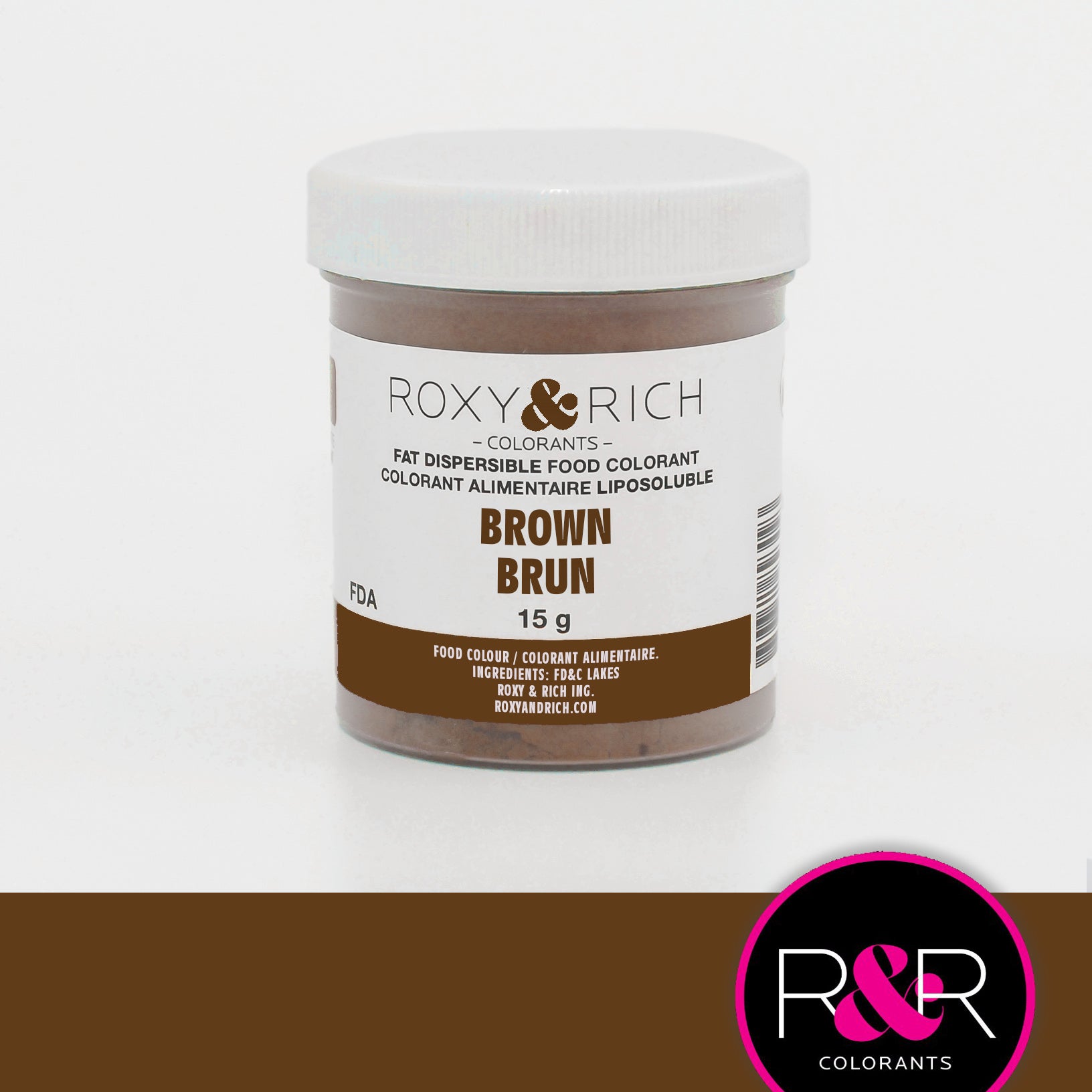 Colorant Alimentaire Liposoluble Brun 15gr   - Roxy & Rich - Colorant alimentaire liposoluble - P15-B10
