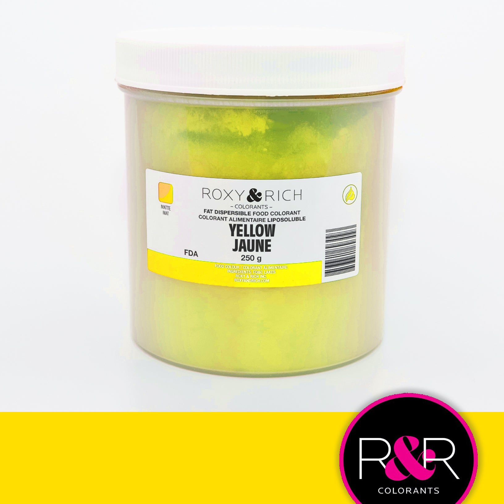 Colorant Alimentaire Liposoluble Jaune 250gr   - Roxy & Rich - Colorant alimentaire liposoluble - P250-B01