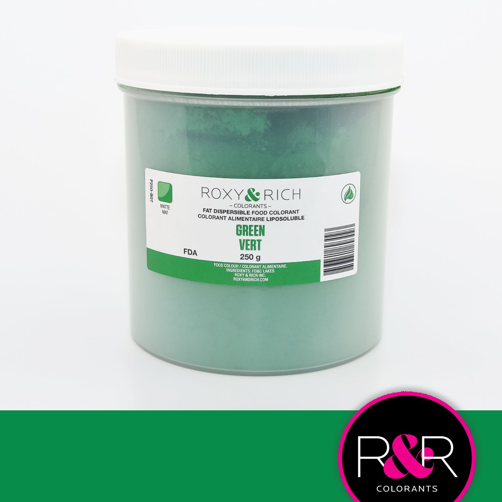 Colorant Alimentaire Liposoluble Vert 250gr   - Roxy & Rich - Colorant alimentaire liposoluble - P250-B07