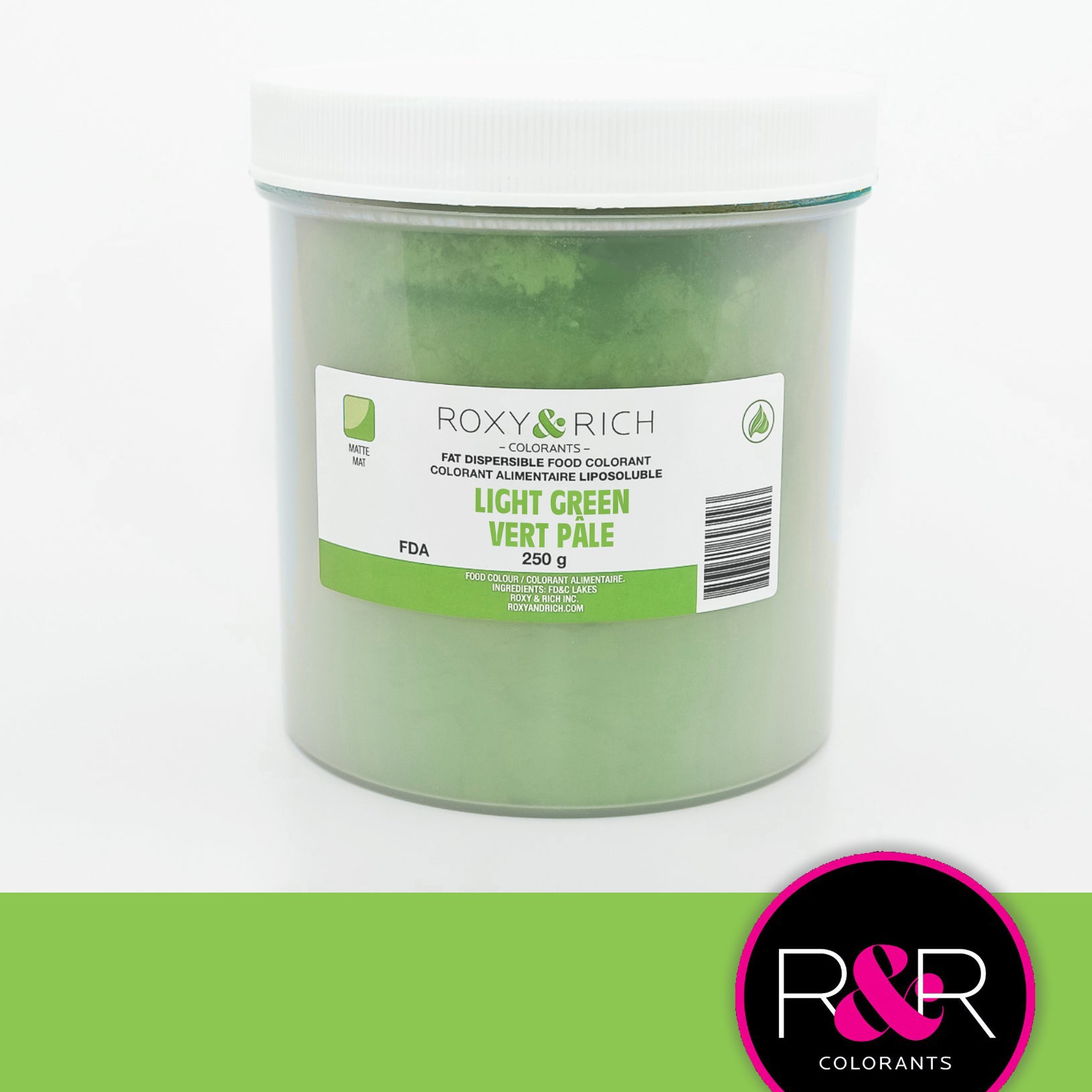 Colorant Alimentaire Liposoluble Vert Pâle 250gr   - Roxy & Rich - Colorant alimentaire liposoluble - P250-B08