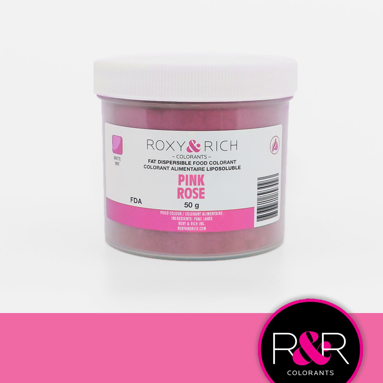 Colorant Alimentaire Liposoluble Rose 50gr   - Roxy & Rich - Colorant alimentaire liposoluble - P50-B04