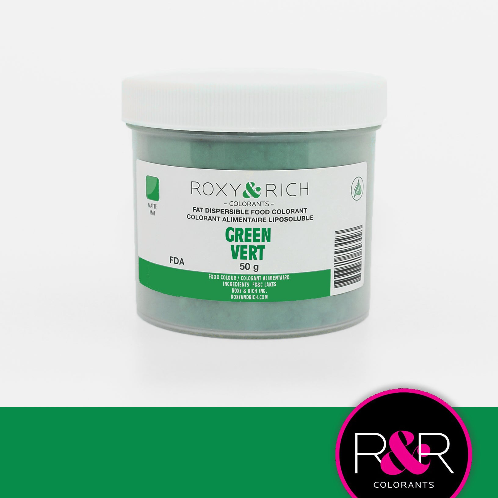 Colorant Alimentaire Liposoluble Vert 50gr   - Roxy & Rich - Colorant alimentaire liposoluble - P50-B07