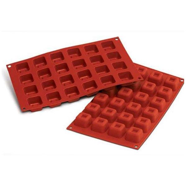 Moule en silicone 24 petits savarins carrés - SilikoMart - Moule à gâteaux - - La Guilde Culinaire