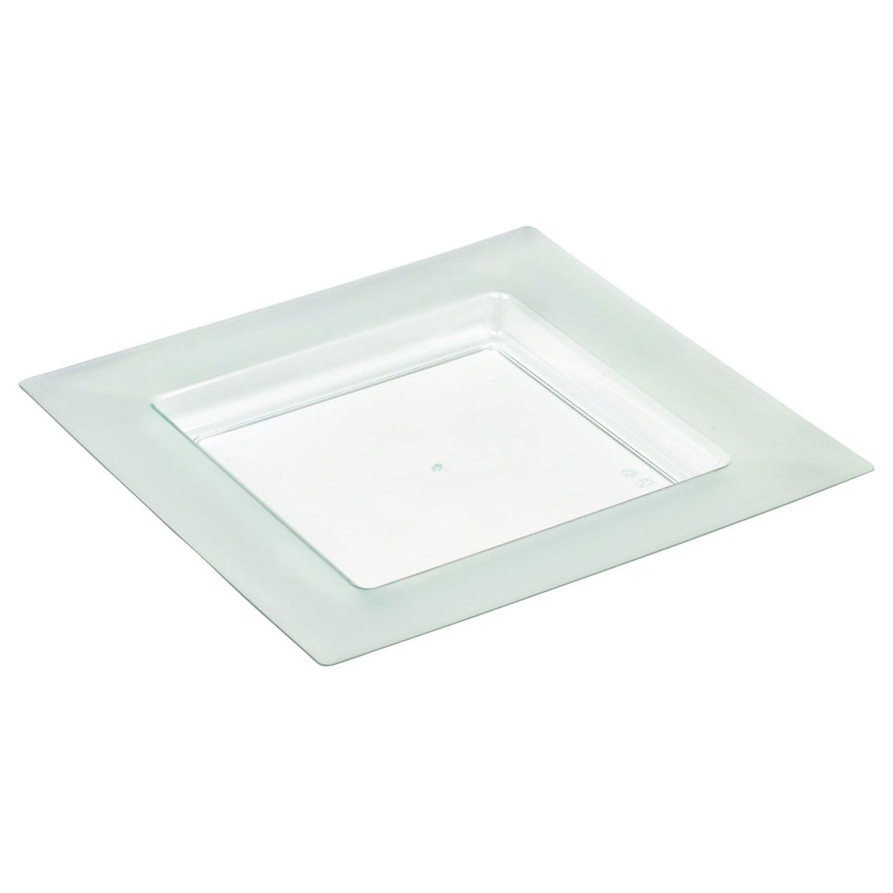 Assiette Diamant transparente verte 225 mm - paquet de 10 - Solia - Service de table jetable - - La Guilde Culinaire