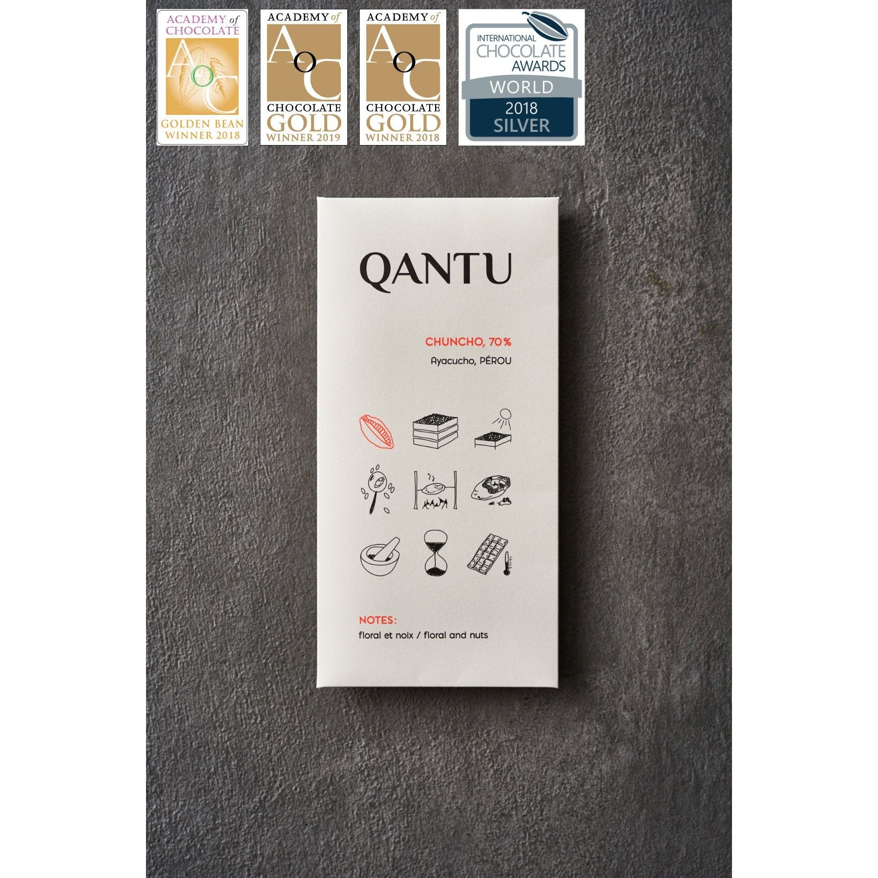 Chocolat Noir - CHUNCHO 70% - QANTU - QANTU - Tablette de chocolat - - La Guilde Culinaire