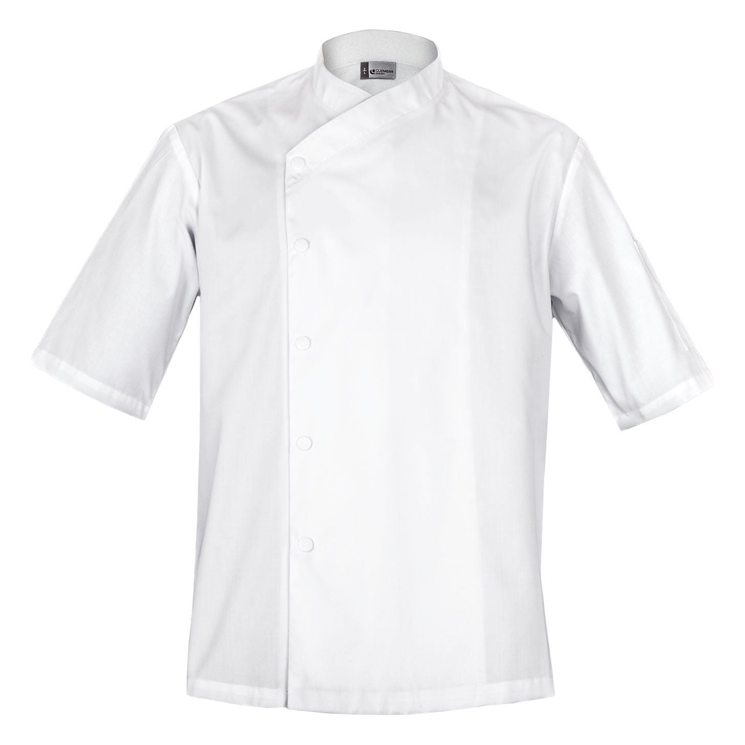 Veste de cuisine Sfax Blanc Courtes T00 - UE XS-40/42 - US 31/33 - Clement Design - Veste cuisine homme - SFAX BLANC MC T00 - La Guilde Culinaire