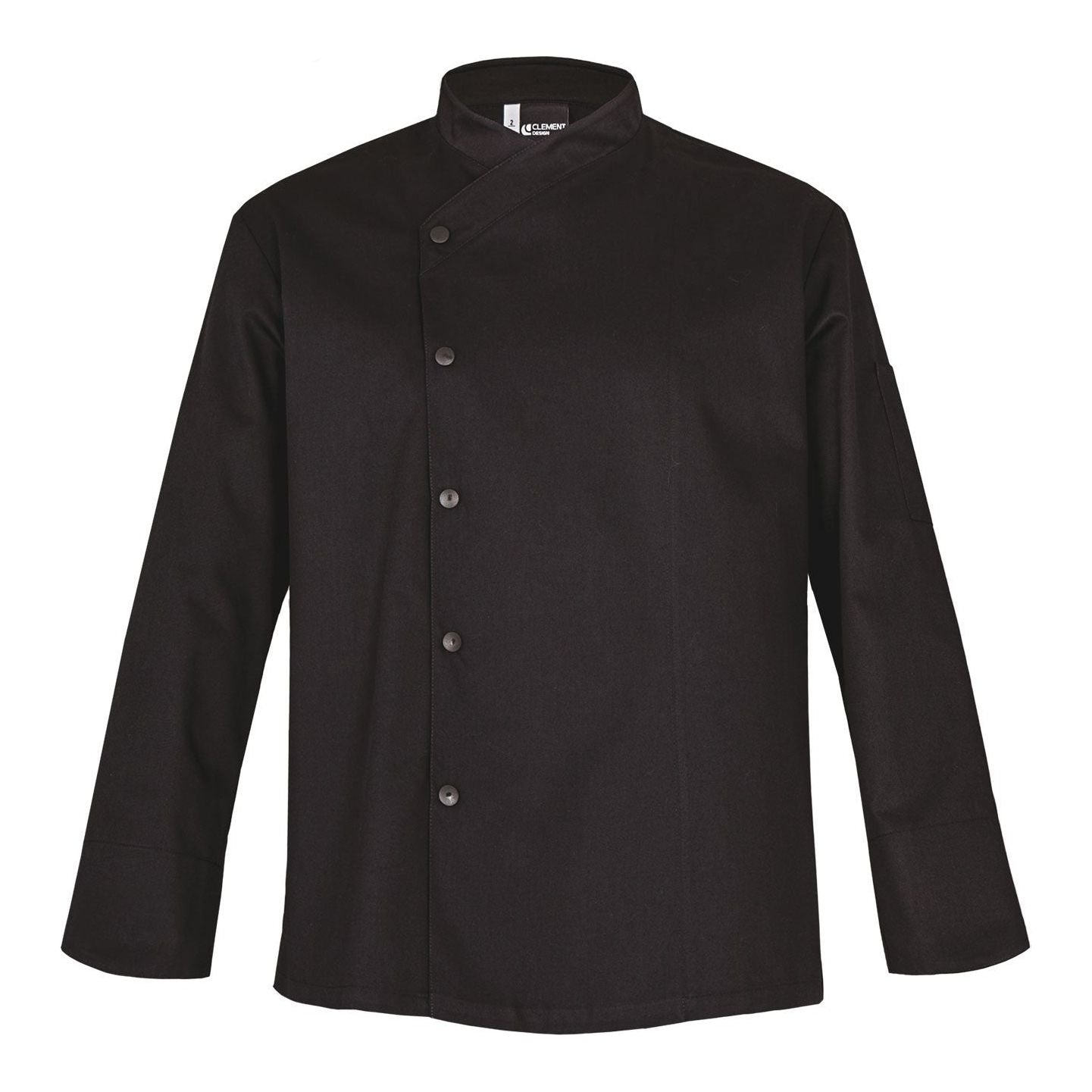 Veste de cuisine Sfax Noir Longues T00 - UE XS-40/42 - US 31/33 - Clement Design - Veste cuisine homme - SFAX NOIR ML T00 - La Guilde Culinaire