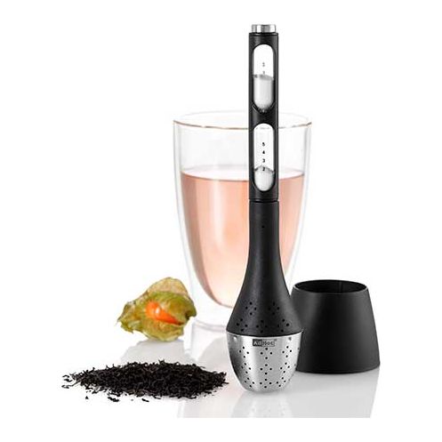Infuseur à Thé avec sablier magnétique rotatif SANTEA, noir ! - AdHoc - Infuseur à thé - - La Guilde Culinaire